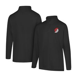 Ultra Game Męska koszulka z długim rękawem NBA Quarter Zip Poly Knit Heather Charcoal, XXL
