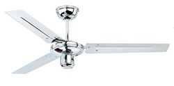 Zephyr Industriële plafondventilator, 122 cm, chroom, met trekschakelaar