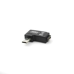 SYSTEM-S 90 ° Gradi Angolo Spina (a Destra) Micro USB a Micro USB OTG Host On The Go Adattatore per dispositivi Dotati di OTG