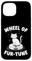 Wheel Of Fur-Tune Robot Vacuum Cleaner Funny Cat Case for iPhone 15