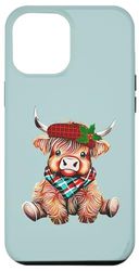 Carcasa para iPhone 15 Pro Max Árbol de Navidad de vaca escocesa de las Tierras Altas Divertidas