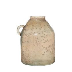 Alexandra House Living Vaas van gerecycled glas, bruin, glas, 18 x 18 x 23 cm