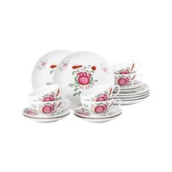 Seltmann Weiden 4052212141787 Service à thé 18 pièces, petite tasse, tasse à thé 0,14 l, soucoupe 13,5 cm, 6 assiettes à pain 16 cm, porcelaine