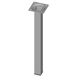 Element System 11101-00015, Pernas para móveis com base para aparafusar, tubo de aço quadrado