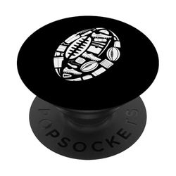Rugby Equipment Icon Silhouette Football Footballer PopSockets Adhesive PopGrip