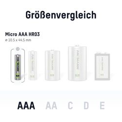 Bateria recarregável Ansmann para telefone sem fios 4 unidades AAA 550 Akku prateado e verde