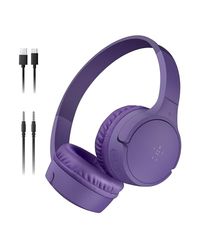 Belkin SoundForm Mini Casque Audio sans Fil pour Enfants avec Micro intégré (Circum-aural, autonomie de 30 h, pour Apprentissage, Voyages, Autocollants Amusants, pour iPhone, iPad, Galaxy, Violet)