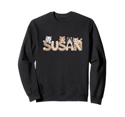 Susan Cat Trees - Personalized Cute Name Word Art Sweatshirt