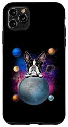 Carcasa para iPhone 11 Pro Max Boston Terrier On The Moon Galaxy Funny Dog In Space Puppy