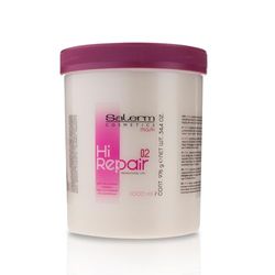 SALERM - Máscara reparadora de cabelo - Hi Repair Mask 02 - 1000 ml - Hidratação profunda cabelo danificado - Reparação e rejuvenesce - Melena mais brilhante e suave - efeito imediato