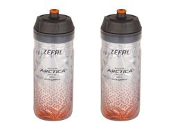ZEFAL Arctica 55 Pack - Set med två cykelbehållare 550 ml - isolerad cykelflaska - luktfri och vattentät - BPA-fri sportbehållare - silver/orange