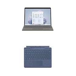 Microsoft Surface Pro 9, Ordenador portátil 2 en 1 de 13" (Intel EVO Core i7-1255U 12th Gen, 16 GB RAM, 256 GB SSD, Iris Xe Graphics) Plata + Teclado Signature, Zafiro