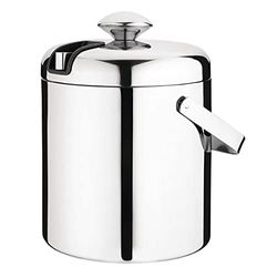 Olympia Seau à glace avec pince 1,23L, acier inoxydable, poli, poignée pivotante, égouttoir intégré, taille : 150(H) x 140(Ø)mm, L279