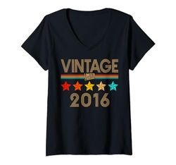 Mujer Decoraciones vintage de 8º cumpleaños vintage 2016 8 cumpleaños Camiseta Cuello V