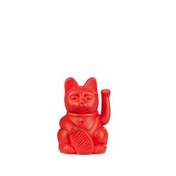 DONKEY Lucky Cat Mini | Rosso | portafortuna giapponese gatto rosso 9,8 cm di altezza