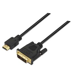 aisens A117 – 0090 – DVI naar HDMI-kabel 1,8 m voor display of Full HD TV, zwart