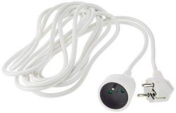 PremiumCord Rallonge 230V 10 m, avec Sécurité Enfant, Câble d'alimentation, Câble Secteur, Rallonge Schuko, Prise à Fiche Type F, Couleur Blanc