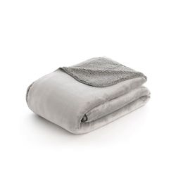 BELUM | Filt Soffa 150x200 cm Extrasuave, Reversibel Dubbel Textur Med Sedalina och Sherpa, Anthracite Färg. Sängfilt, För Resor och Alla Användningsområden