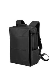 travelite Mochila de equipaje de mano, mochila para ordenador portátil de 15,6 pulgadas, mochila de viaje de material reciclado con compartimento de seguridad, 46 cm, Negro