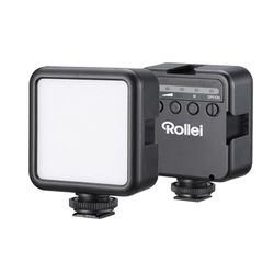 Rollei - Mini lámpara LED en formato de bolsillo con 49 ledes para una iluminación perfecta en la afición de fotos y vídeos, color negro