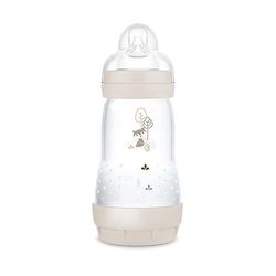 MAM Easy Start Anti-Colic Babyfles (260 ml), bijzonder goed geaccepteerde melkfles, babydrinkfles met bodemventiel tegen koliek en speen maat 1, 0+ maanden, vos