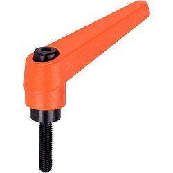 HALDER 24400.0221 Verstelbare klemhendel, oranje, d1 = 18 mm / d2=M6 / l1=16 mm