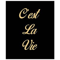Hill 1975 Cest La Vie Plaque en Aluminium doré, Bois, mélangé, Taille Unique