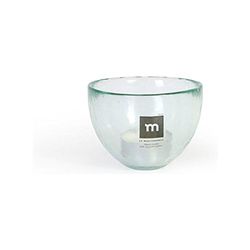 La Mediterranea - schaal van albast glas met kaars 6,5 x 8,5 cm