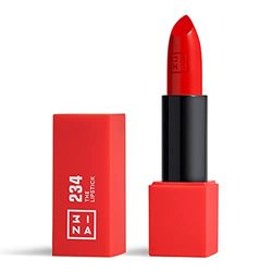 3INA MAKEUP - The Lipstick 234 - Rojo Claro - Labial Rojo Claro Cremoso - Barra de Labios Mate con Vitamina E y Manteca de Karité de Alta Pigmentación con Olor a Vainilla - Vegan - Cruelty Free