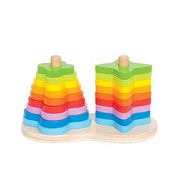 Hape Apilables de Colores | Juguete Educativo para Bebés | Clasificación y Construcción Creativa | A Partir de 12 Meses