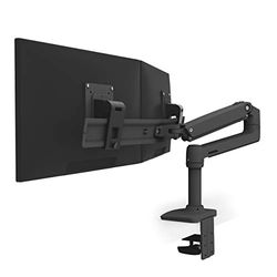LX Dual Direct Monitor Arm in zwart - Monitor tafelhouder met gepatenteerde CF-technologie voor 2 schermen tot 27 inch, 33 cm hoogteverstelling, VESA-standaard en 10 jaar garantie