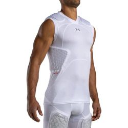 Under Armour Ua20420 Gameday Armour Pro 5-Pad Top Youth, Blanc, Unisexe-Adolescents