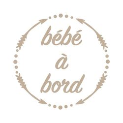 Ambiance Sticker Autocollant de Voiture Bébé à Bord Taupe - H15 x L15 cm