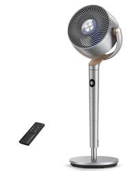 Dreo 23dB Silent Pedestal Fan, 120°+120° omnidirectionele oscillerende ventilator, 24M windafstand, 1200m³/h luchtvolume, turbo-luchtcirculator, 102CM hoogte, 3 modi, 8 snelheden, PolyFan 502
