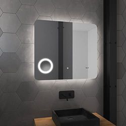 AURLANE Atmosphere Plus badkamerspiegel, led, zelfverlichtend, 80 x 70 x 4 cm