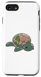 Custodia per iPhone SE (2020) / 7 / 8 fumetto colorato tartaruga flower power