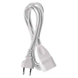 EMOS P01303 kabel przedłużający 3 m z wtyczką Euro i złączem, plastikowy kabel 2 x 0,75 mm, przedłużenie prądu do wnętrz, 575 W, 250 V
