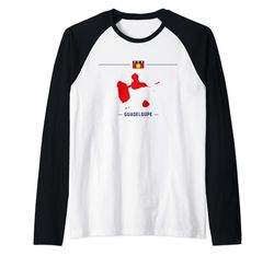 mapa, de, guadalupe, aislado, con, bandera, y, nombre, de, el, país Camiseta Manga Raglan