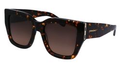 FERRAGAMO Sf1104s, Occhiali da Sole Donna, Tartaruga Scuro, 55-140-19