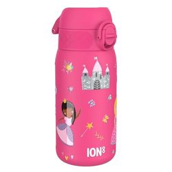 ION8 Geïsoleerde Stalen Waterfles, 320 ml/11 oz, Lekvrij, Makkelijk te Openen, Veilige Sluiting, Vaatwasserbestendig, Draaghandvat, Hygiënische Flip Cover, Reliëfprint, Ontwerp Prinses Drinkfles
