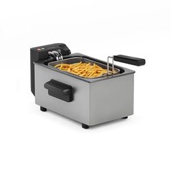 Tristar Freidora de Acero Inoxidable, 3L de Capacidad, Termostato Regulable hasta 190°C, Zona Fría, Partes Aptas Lavavajillas, Carcasa Fría al Tacto, FR-9326