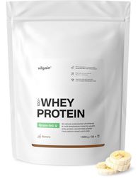 Vilgain® Whey Protein Powder, Grass Fed | 100% Pure Whey Protein Powder | Fast Muscle Recovery and Building | Natural Taste | Premium Quality Powder (1000g, Banana)