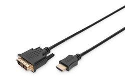 DIGITUS Cabo adaptador HDMI - Tipo A a DVI-D (18 + 1) - Full HD - 3 m - Link único - compatível com PC, monitor, projetor