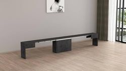 Dmora - Ubertino Bench, Seat for Dining Table, Extendable Single Bench, 290 x 25 x 45 cm, Slate