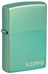 Zippo Windproof Lighter - High Polish Green with Logo - Laser Engrave - Refillable - Reusable - Gift Box - Made in USA