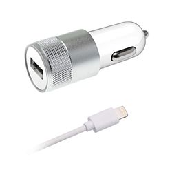 ISIUM 900022 - cigarettändarladdare 1 USB/ 2.1A vit + kabel 1 m vit
