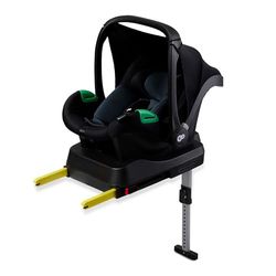 Kinderkraft MINK PRO i-Size + MINK FX, Siège Auto, Multifonction, de 0 à 13 kg, Groupe 0+, 40 à 75 cm, RWF, ISOFIX, base MINK FX incluse, Système de Voyage, 3.5kg, Noir