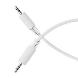 HDSupply Cavo ausiliario, cavo jack da 0,10 m, jack audio da 3,5 mm stereo a 3 pin, cavo audio per cuffie, soundbar, TV, auto, radio, bianco