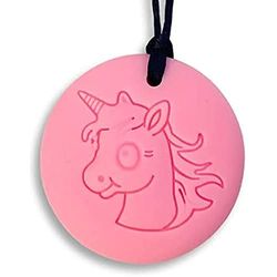 Bijtketting Eenhoorn Disk | Unicorn Disk Kauwketting - Roze