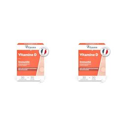 Vitavea - Vitamine D - Complément Alimentaire Défense, Immunité - Défenses Naturelles Renforcées, Maintien du Capital Osseux - 30 comprimés - Cure de 1 mois - Fabriqué en France (Lot de 2)